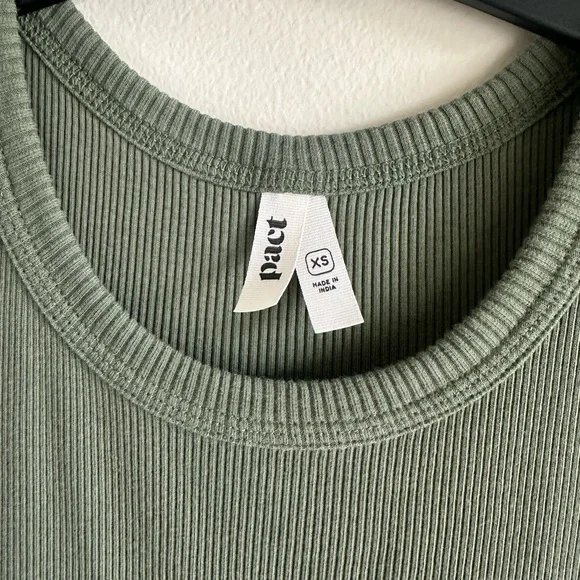 Pact Favorite Rib Racerback Tank Ribbed Midi Dress Olive Green Sz XS - Picture 4 of 7